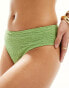 Ivory Rose crinkle high waist bikini bottom in apple green