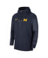 ფოტო #3 პროდუქტის Men's Navy Michigan Wolverines 2023 Coach Half-Zip Hooded Jacket