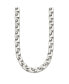 Stainless Steel Polished 24 inch Fancy Square Link Necklace