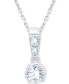 ფოტო #1 პროდუქტის Lab-Created Diamond 18" Pendant Necklace (1/4 ct. t.w.) in Sterling Silver