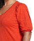 ფოტო #3 პროდუქტის Plus Size Cotton Smocked Elbow Sleeve Top