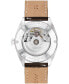 Men's Heritage Datron Swiss Automatic Chocolate Genuine Leather Strap Watch 40mm
