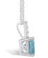 ფოტო #3 პროდუქტის Aquamarine (2 Ct. T.W.) and Diamond Accent Pendant Necklace in 14K White Gold