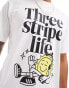 Фото #3 товара adidas Training t-shirt with three stripe life graphic in white