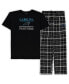 ფოტო #5 პროდუქტის Men's Black Carolina Panthers Big and Tall Lodge T-shirt and Pants Sleep Set