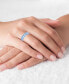 ფოტო #2 პროდუქტის Created Light Blue Spinel Emerald Cut Eternity Band in Rhodium Plated Sterling Silver