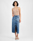 ფოტო #1 პროდუქტის Women's Seamed Denim Midi Skirt, Created for Macy's