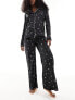 Фото #5 товара Boux Avenue Valentines cherry print revere pyjama top in black