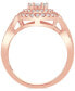 ფოტო #4 პროდუქტის Diamond Halo Cluster Engagement Ring (3/4 ct. t.w.) in 14k Rose Gold