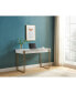 Фото #3 товара Zen-Inspired Writing Desk with Drawer, USB & Outlet Port - White & Gold