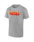 Фото #3 товара Men's Heather Gray Kansas City Chiefs 2023 AFC Champions Two-Sided Roster Big and Tall T-shirt