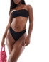 Фото #3 товара South Beach frilly crinkle bandeau bikini top in black