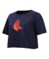 ფოტო #2 პროდუქტის Women's Navy Boston Red Sox Painted Sky Boxy Cropped T-shirt