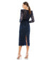 ფოტო #3 პროდუქტის Women's Embellished V Neck Illusion Long Sleeve Column Midi