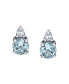 ფოტო #2 პროდუქტის Aquamarine (1/2 ct. t.w.) & Diamond (1/20 ct. t.w.) Earrings in 14k White Gold