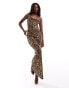 Фото #1 товара Aria Cove cami strap cowl neck maxi dress in leopard print