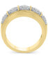 ფოტო #4 პროდუქტის Men's Diamond Multi Halo Cluster Ring (3/4 ct. t.w.) in 10k Gold