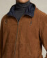 ფოტო #3 პროდუქტის Men's Reversible Suede-Taffeta Hooded Jacket