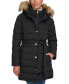 Фото #2 товара Women's Belted Faux-Fur-Trim Hooded Puffer Coat, Created for Macy's