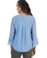 ფოტო #2 პროდუქტის Women's Textured Pintuck Ruffle Sleeve Top, Regular & Petite, Created for Macy's