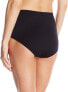 TYR Womens 183837 Solid High Waist Black Bikini Bottom Swimwear Size 12