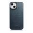 Фото #3 товара Глянцевый кожаный iPhone 14 чехол с магнитной крышкой CE Oil Wax Premium Leather Заказ синий