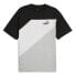 Фото #1 товара Puma Power Colorblock Crew Neck Short Sleeve T-Shirt Mens Black, Grey, White Cas