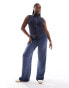 COLLUSION Plus zip through motorcross top co ord in washed navy Verwaschenes Marine, 46 - фото #3