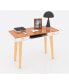 Фото #6 товара Modern Simple Style Solid Wood Computer Desk, Home Office Writing Desk, Study Table With Drawers