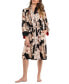 ფოტო #1 პროდუქტის Women's Printed Satin Wrap Robe