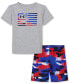 ფოტო #1 პროდუქტის Toddler & Little Boys UA Freedom Flag Camo Graphic T-Shirt & Shorts, 2 Piece Set
