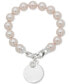 ფოტო #1 პროდუქტის Silver-Tone Round Charm Drop Stretch Bracelet