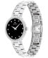 ფოტო #2 პროდუქტის Women's Swiss Faceto Diamond (1/4 ct. t.w.) Stainless Steel Bracelet Watch 28mm