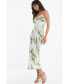 ფოტო #1 პროდუქტის Women's Abstract Satin Midaxi Slip Dress