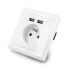 Фото #2 товара Wall socket 230V with two 2.1A French USB ports - white