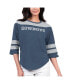 ფოტო #1 პროდუქტის Women's Navy Dallas Cowboys Fullback Tri-Blend 3/4-Sleeve T-Shirt