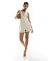 Фото #1 товара Kaiia tailored halter neck low back playsuit in beige