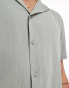 New Look short sleeved soft seersucker shirt in light khaki