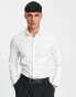 ASOS DESIGN Premium easy iron slim fit twill shirt with cutaway collar in white