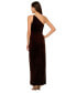 Women's Asymmetric One-Shoulder Velvet Gown Коричневый, 10 - фото #2