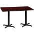 Фото #1 товара 30'' X 60'' Rectangular Mahogany Laminate Table Top With 22'' X 22'' Table Height Bases