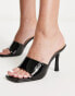 RAID Briya heeled mules in black patent