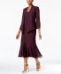 ფოტო #1 პროდუქტის R&M Richards Sleeveless Beaded V-Neck Dress and Jacket