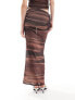 Фото #3 товара COLLUSION printed maxi skirt co-ord in brown