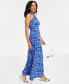 Women's Printed Keyhole-Neck Maxi Dress, Created for Macy's