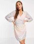 Фото #2 товара Forever New sequin drape mini dress in pastel ombre