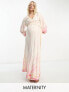 River Island Maternity ombre floral wrap maxi dress in pink