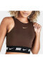 Sportswear Crop Tape Top Kadın Kahverengi Atlet