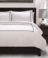 Фото #2 товара 100% Cotton Percale 3pc Duvet Set with Satin Stitching, Full/Queen