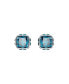 ფოტო #1 პროდუქტის Rhodium Plated Square Cut Color Birthstone Stud Earrings